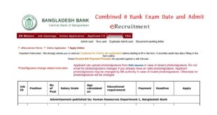 Combined 8 Bank Exam Date and Admit