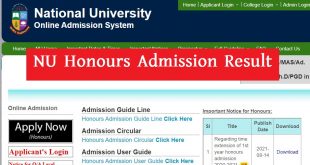 NU Honours Admission Result 2021