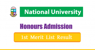 NU Honours 1st Merit List Result 2021