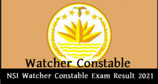 NSI Watcher Constable Exam Result