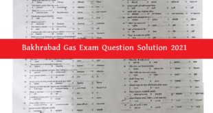 Bakhrabad Gas Exam Question